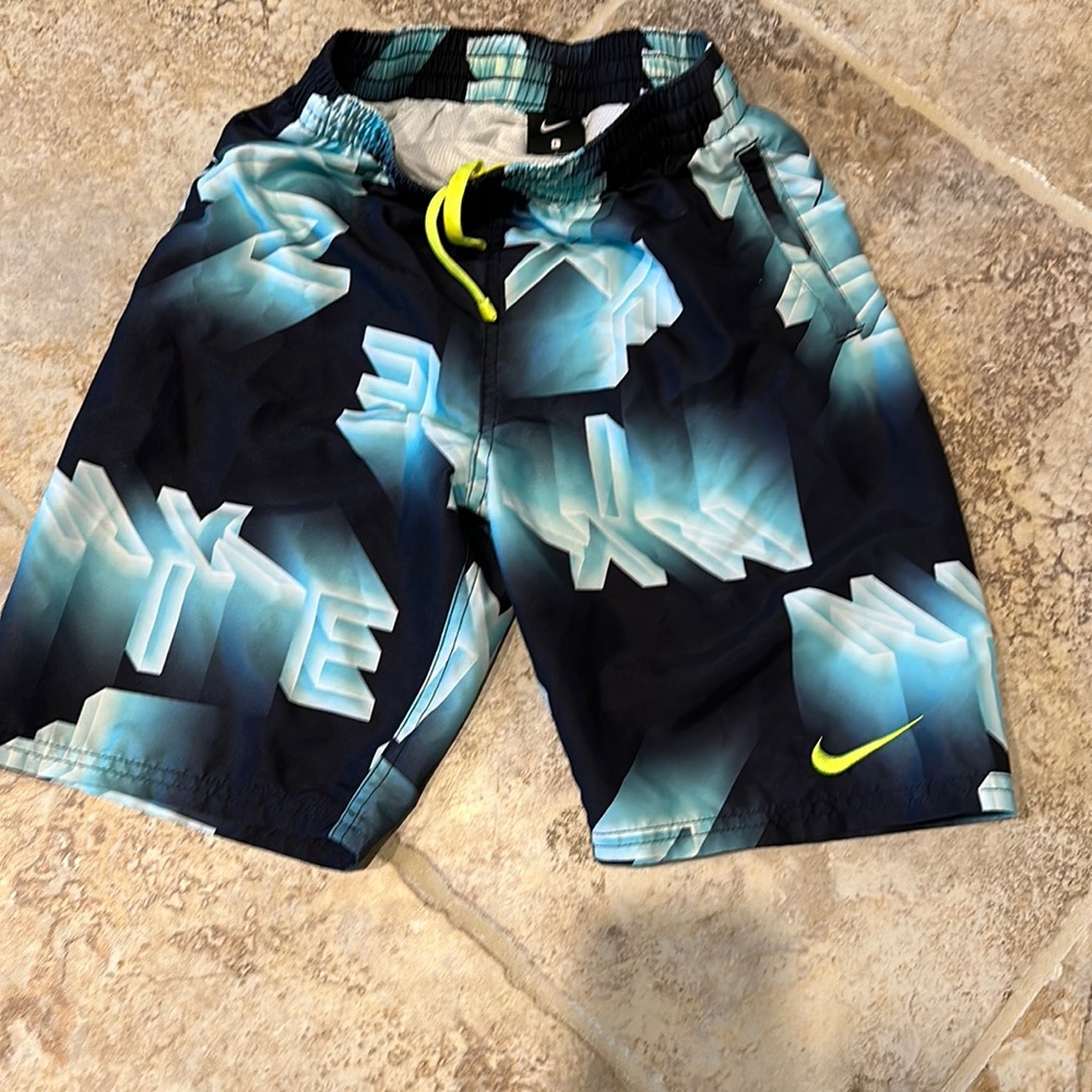 ✅Nike YOUTH L  (12-13 years) BATHING SUIT. BLACK, BLUES, GREENS. Lined.Pockets